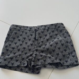 RED Valentino High Waist Black and Gray Patterned Shorts